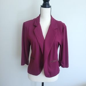 Bobi Magenta Cropped Blazer